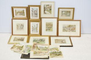 Samuel Poole (Late 19th century) - A collection of framed & unframed watercolours to include