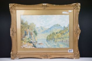 Late 19th century / early 20th century watercolour, landscape scene, signed E. Kilshall, 38cm by