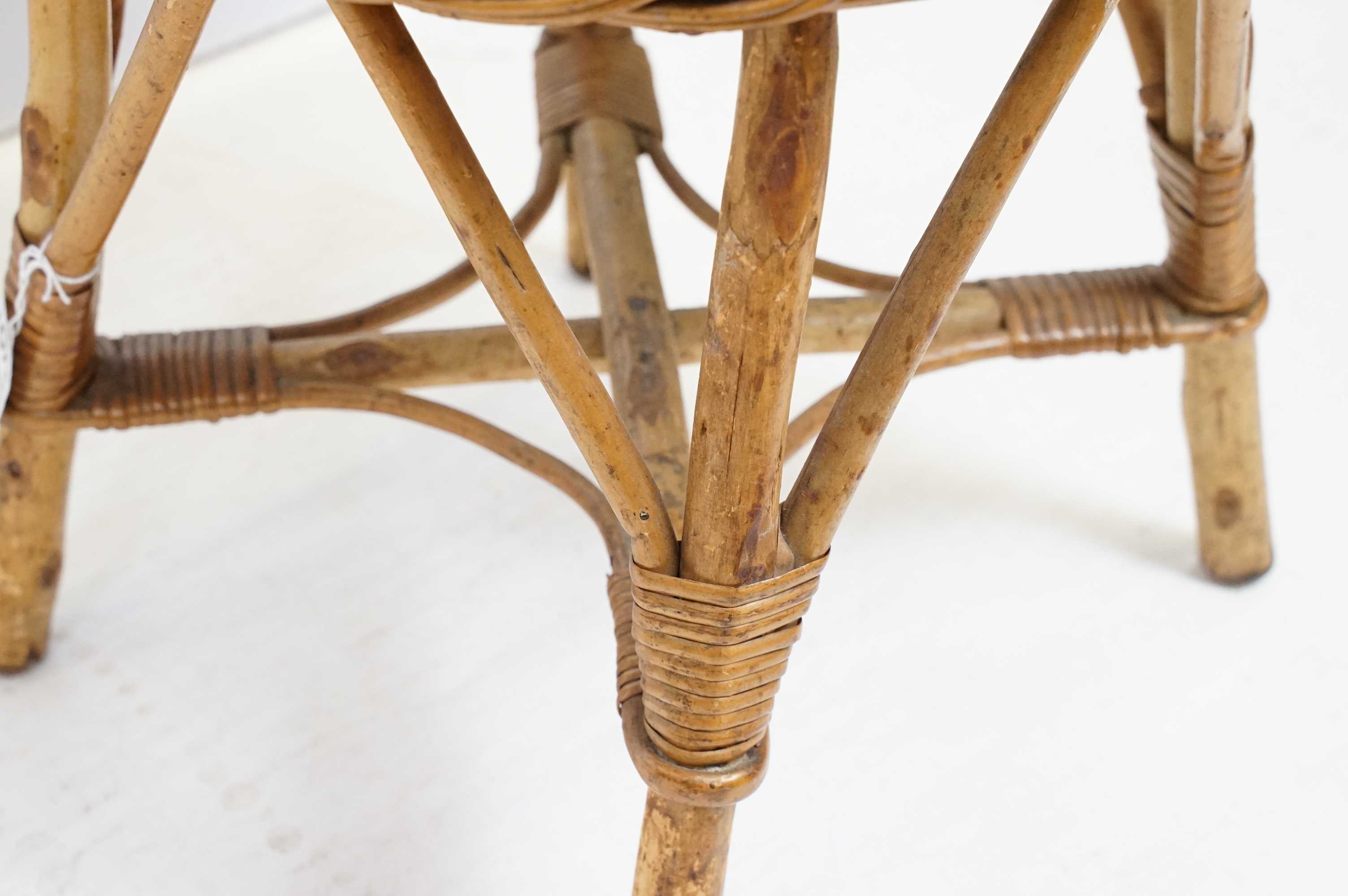 Pair of Wicker & Bamboo Stool or Stands, 36cm diameter x 36cm high - Image 7 of 7