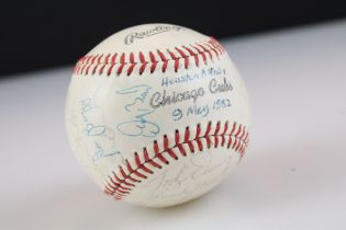 Chicago Cubs signed baseball dated 9 May 1982 with 25 player signatures.