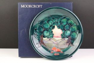 Moorcroft Mamoura pattern plate having tube lined and hand painted detailing. Impressed mark to