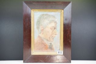 Framed oil painting portrait of Post Impressionist artist and printmaker Walter Sickert, born Munich