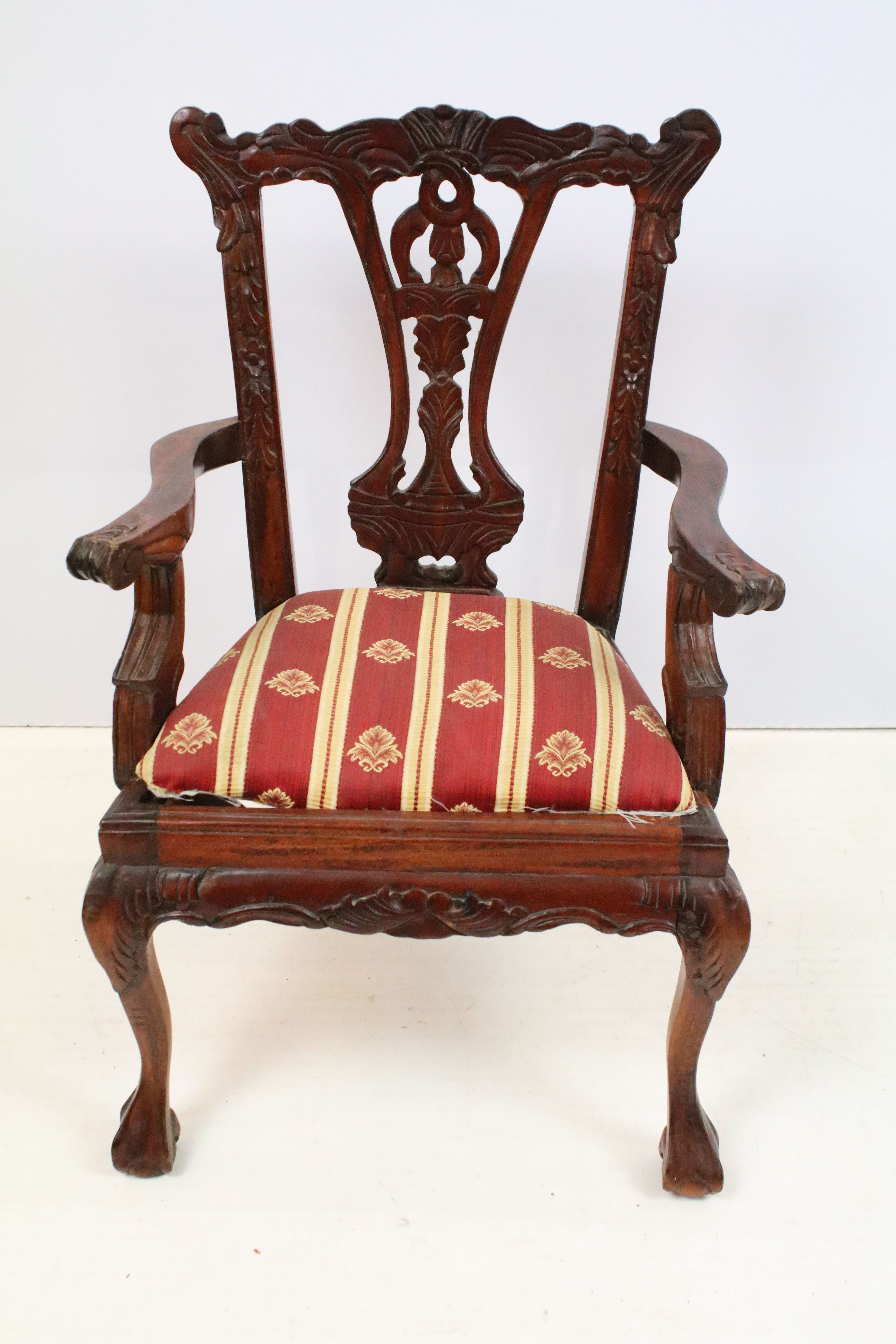 20th Century miniature chair with pierced black splat, drop in seat and ball and claw feet. - Image 2 of 5