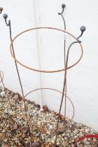 Wrought Iron Circular Garden Plant Support, 43cm diameter x 107cm high