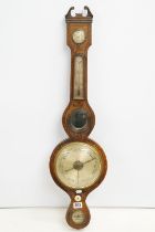 19th Century J Gadola Taunton wall mounting banjo barometer having painted wooden surround,