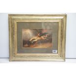 Gilt framed mystical oil painting scene with figure on winged horse with horse in foreground 15.