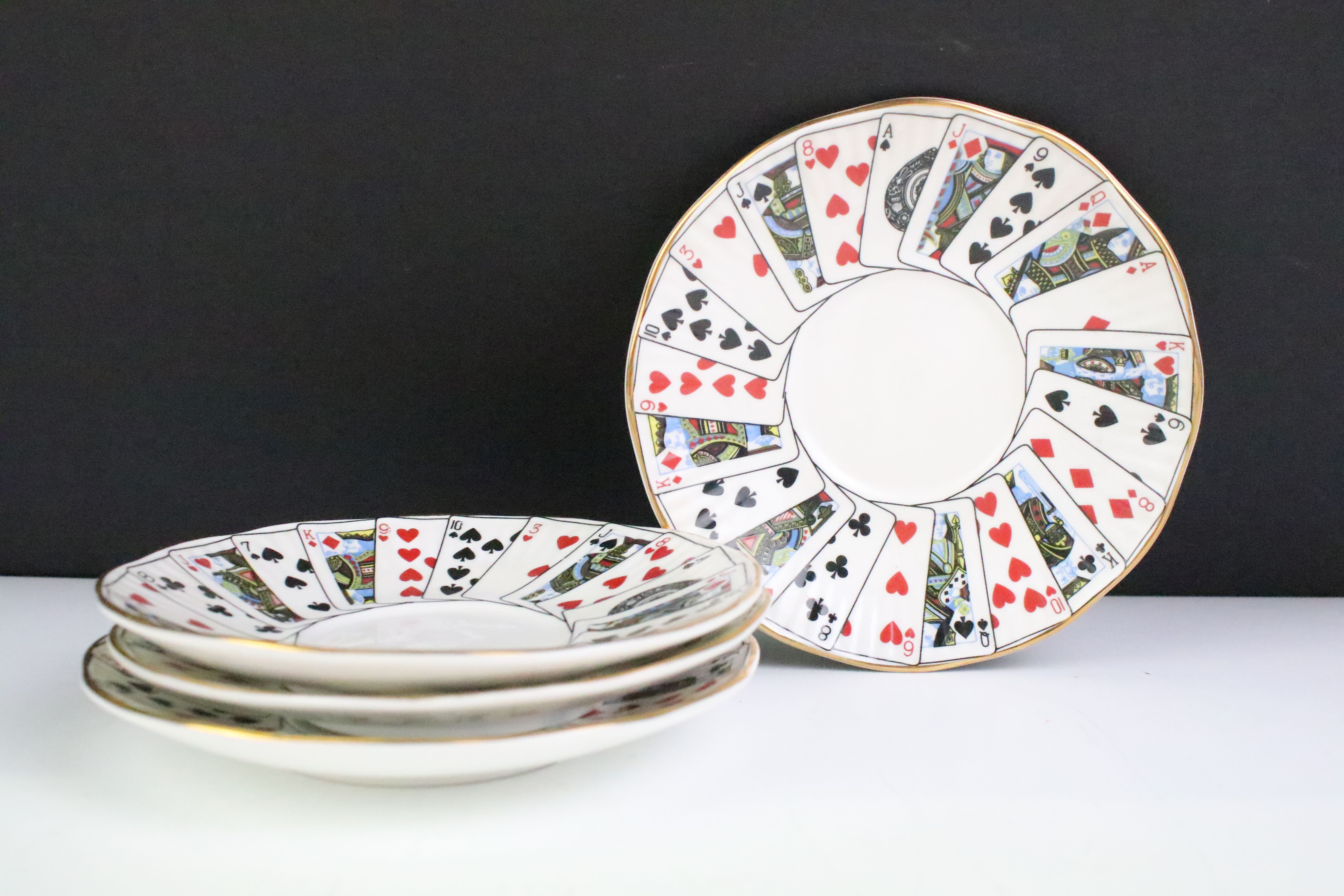 Set of four Staffordshire Elizabethan 'Cut for Coffee' coffee cups & saucers, together with a set of - Image 4 of 8