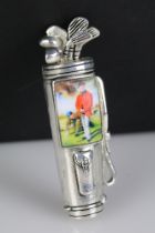 Silver plated golf bag style vesta case