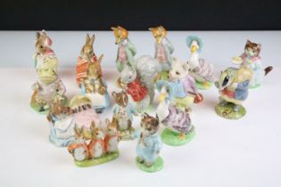 Collection of 22 boxed & unboxed Beatrix potter porcelain figures, mostly Beswick, also featuring