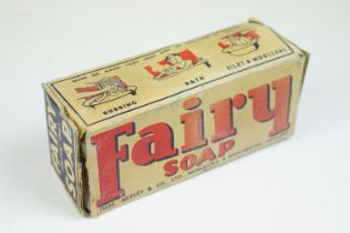 Collection of vintage mid Century soaps in original packaging including Fairy and Brio.