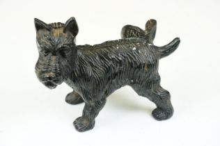 Cast iron dog door stop "lifting his leg", approx 16cm tall