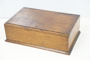 19th century Oak Bible or Documents Box with hinged lid