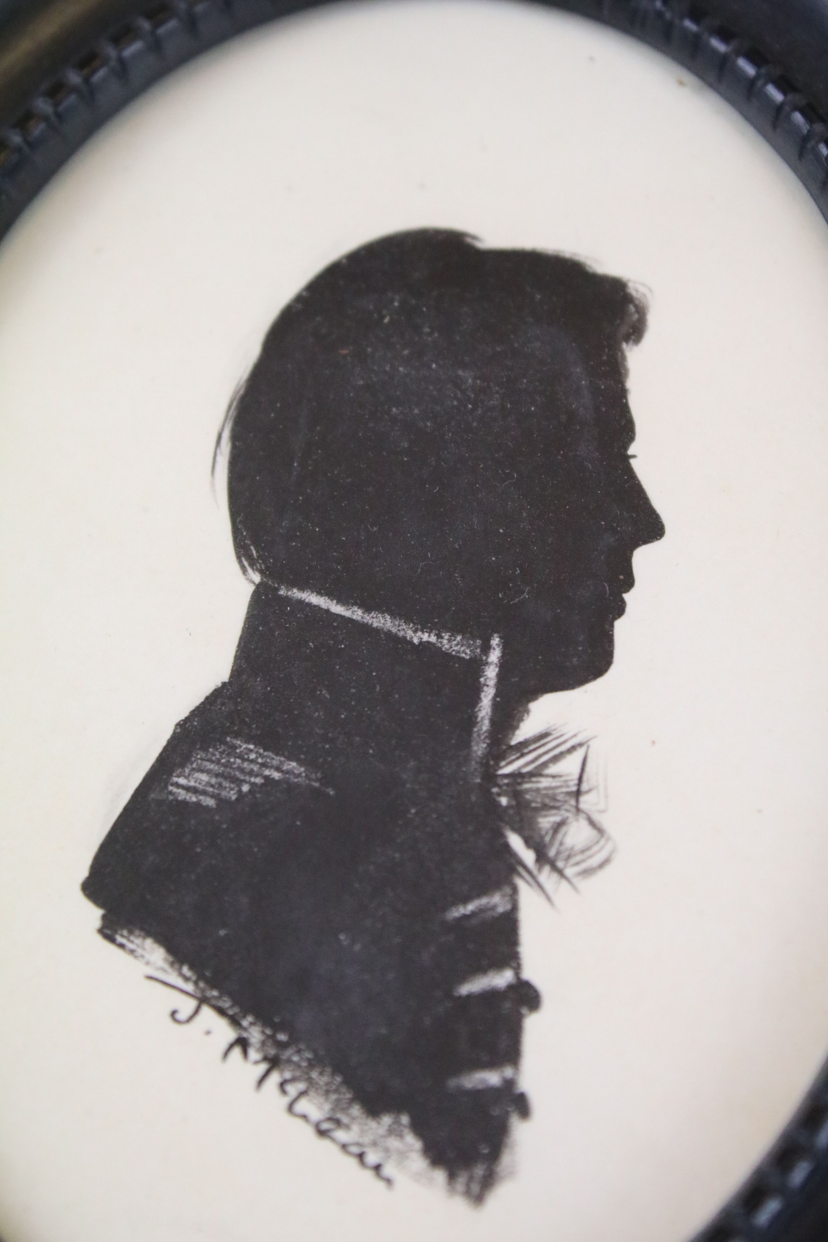 Group of four small silhouette pictures to include two G.A. Andrews examples (approx 10cm diameter), - Image 2 of 6
