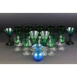 Collection of assorted green glassware to include Early 20th Century and later examples, some having