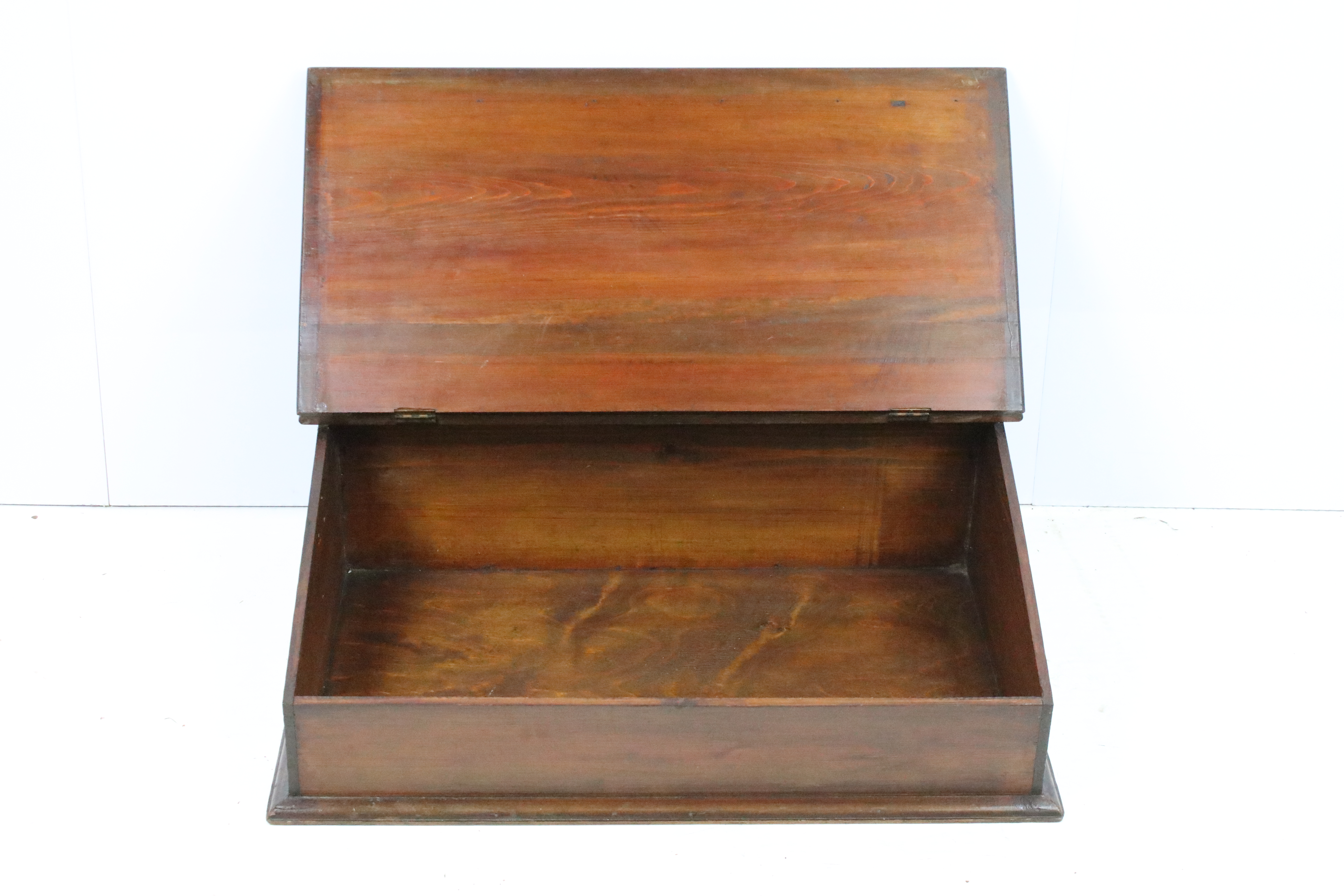19th Century wooden bible box having a sloped top. Measures 70cm wide. - Image 2 of 4