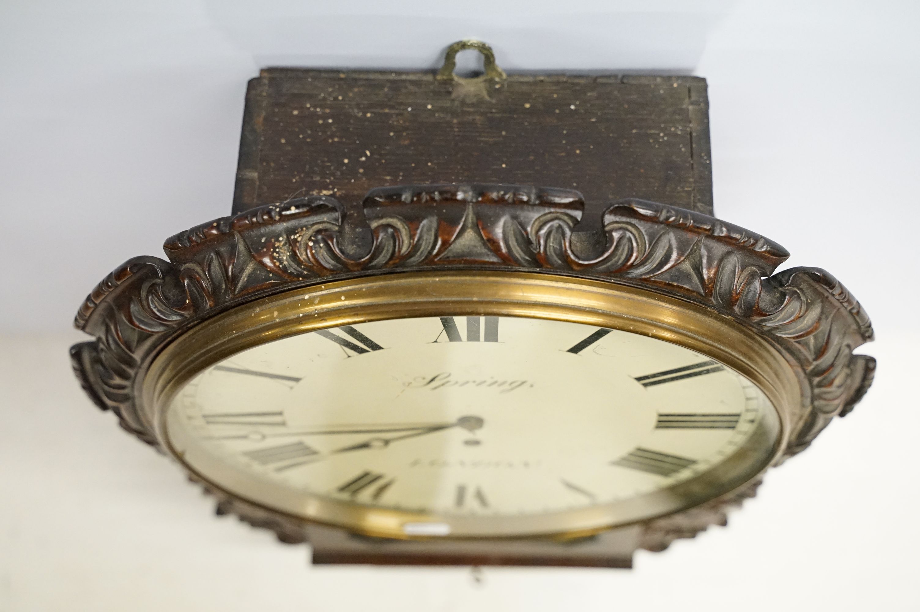 Early 20th Century Spring London pendulum wall clock having a round face with roman numerals to - Image 4 of 13