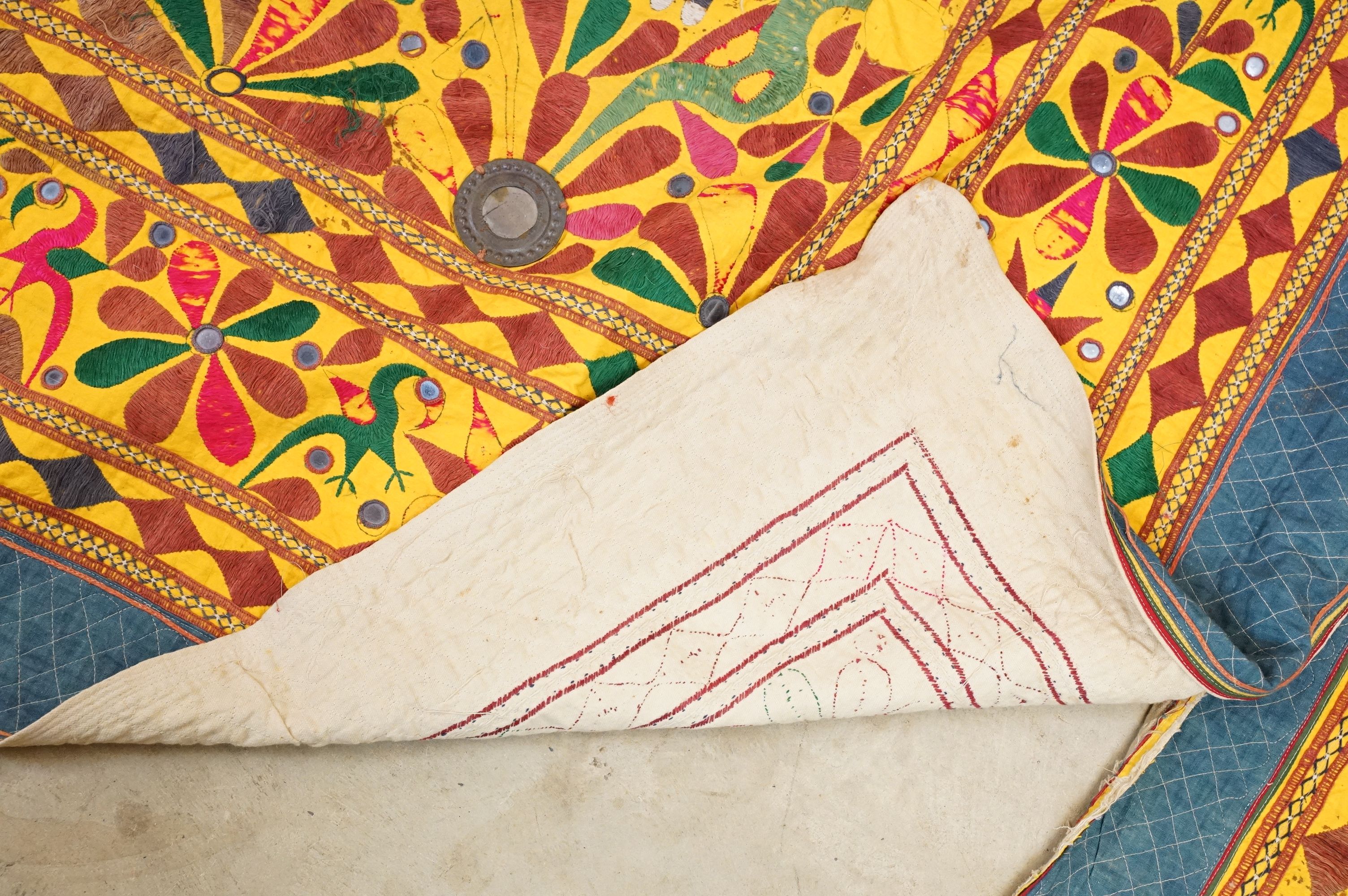 Collection of Indian and middle eastern textiles to include a pair of Indian embroidered curtains - Image 9 of 14
