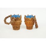 Pair of coquilla nut pin cushions