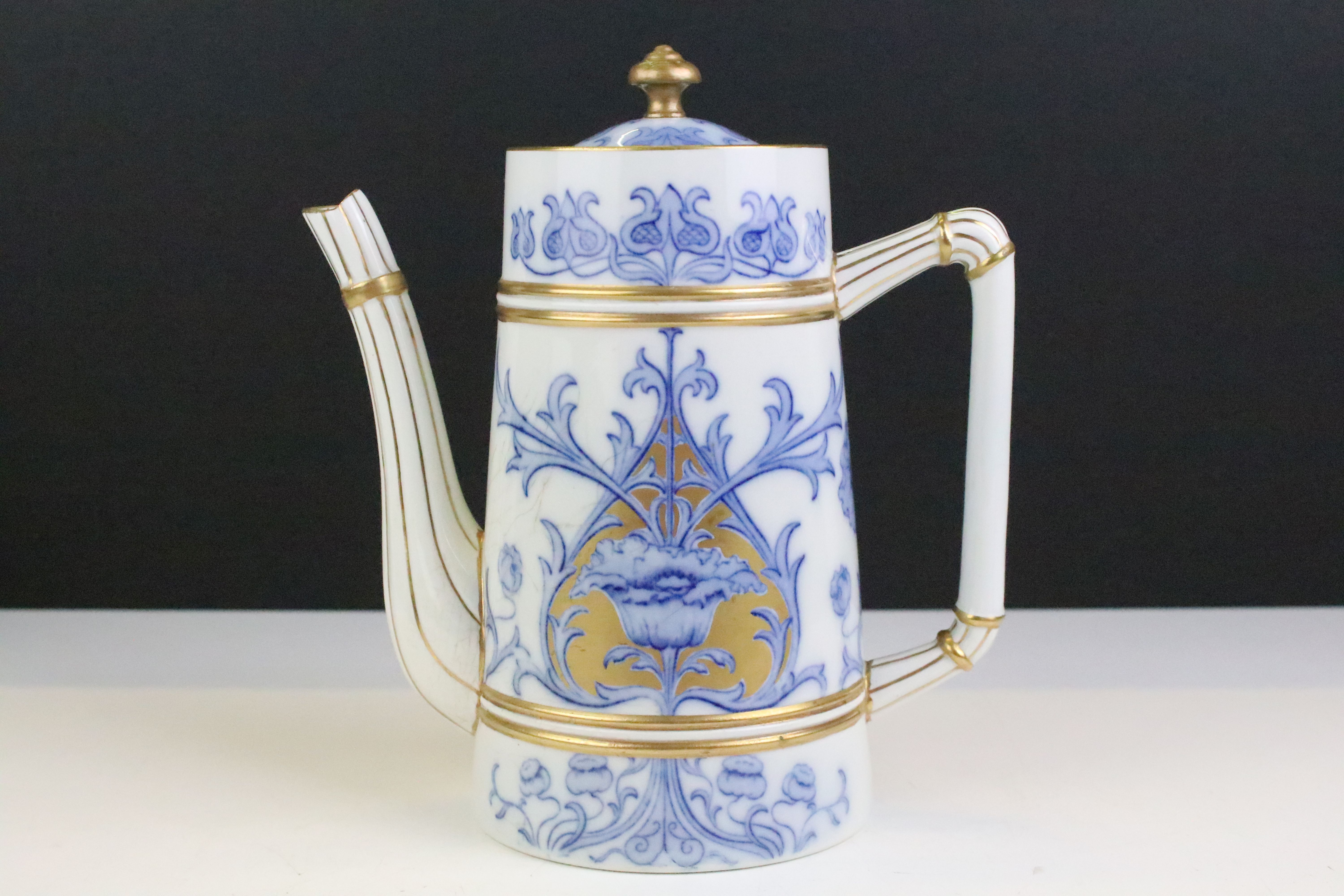 James Macintyre Aurelian coffee pot, decorated in pattern M213, registration numbers 308931 and - Image 2 of 8