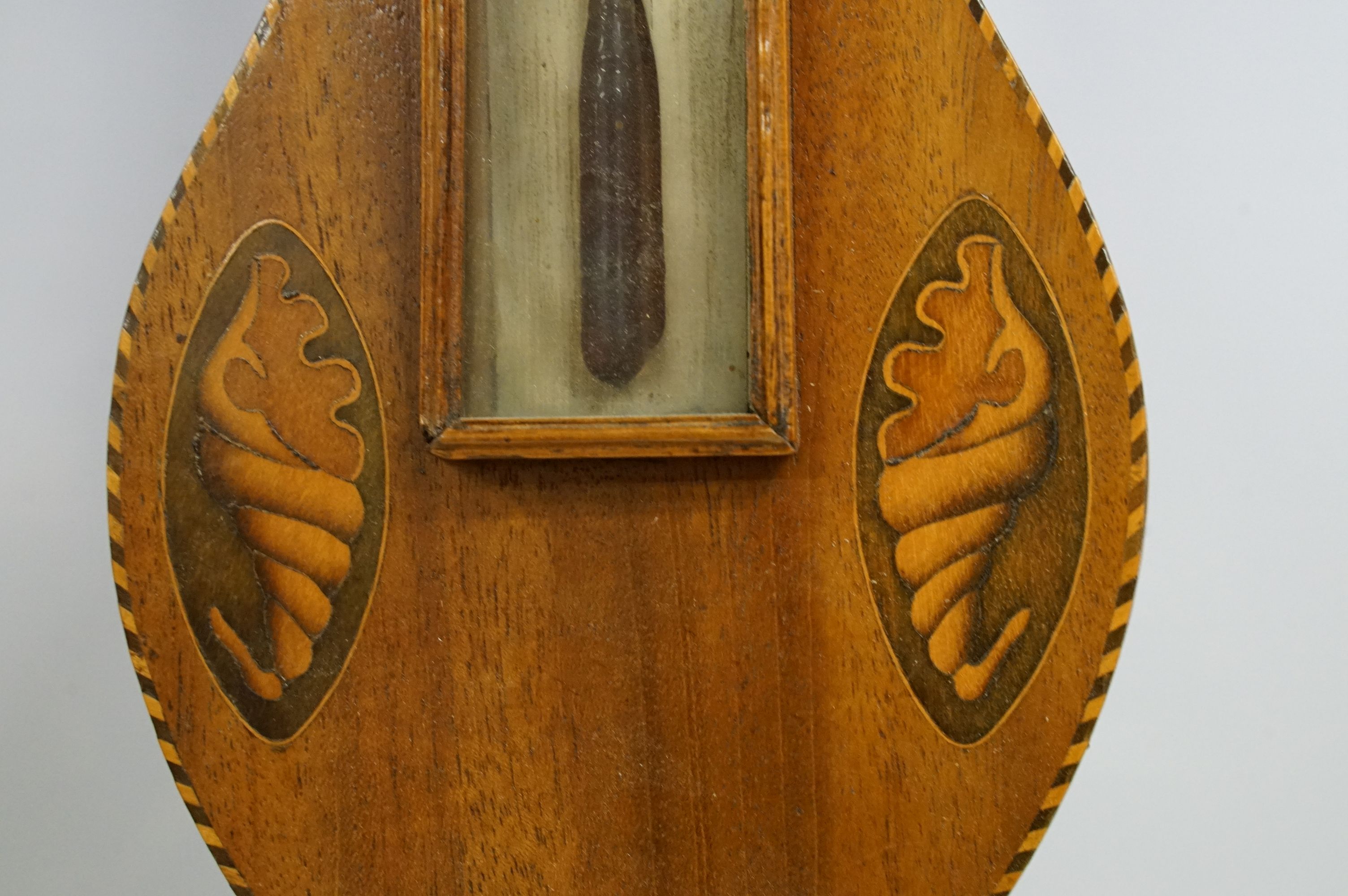 19th Century J Fresoldi of Trowbridge barometer having shell form box wood inlay. Measures 99cm - Image 5 of 8