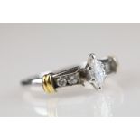 14ct white gold diamond dress ring, 1/2 carat total approx.