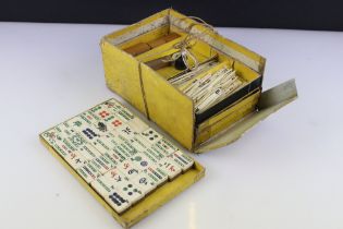 Vintage bone and bamboo mahjong set