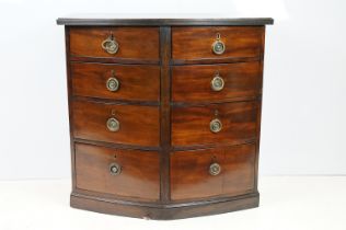 Early 19th Century mahogany bow fronted chest of eight drawers