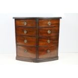 Early 19th Century mahogany bow fronted chest of eight drawers