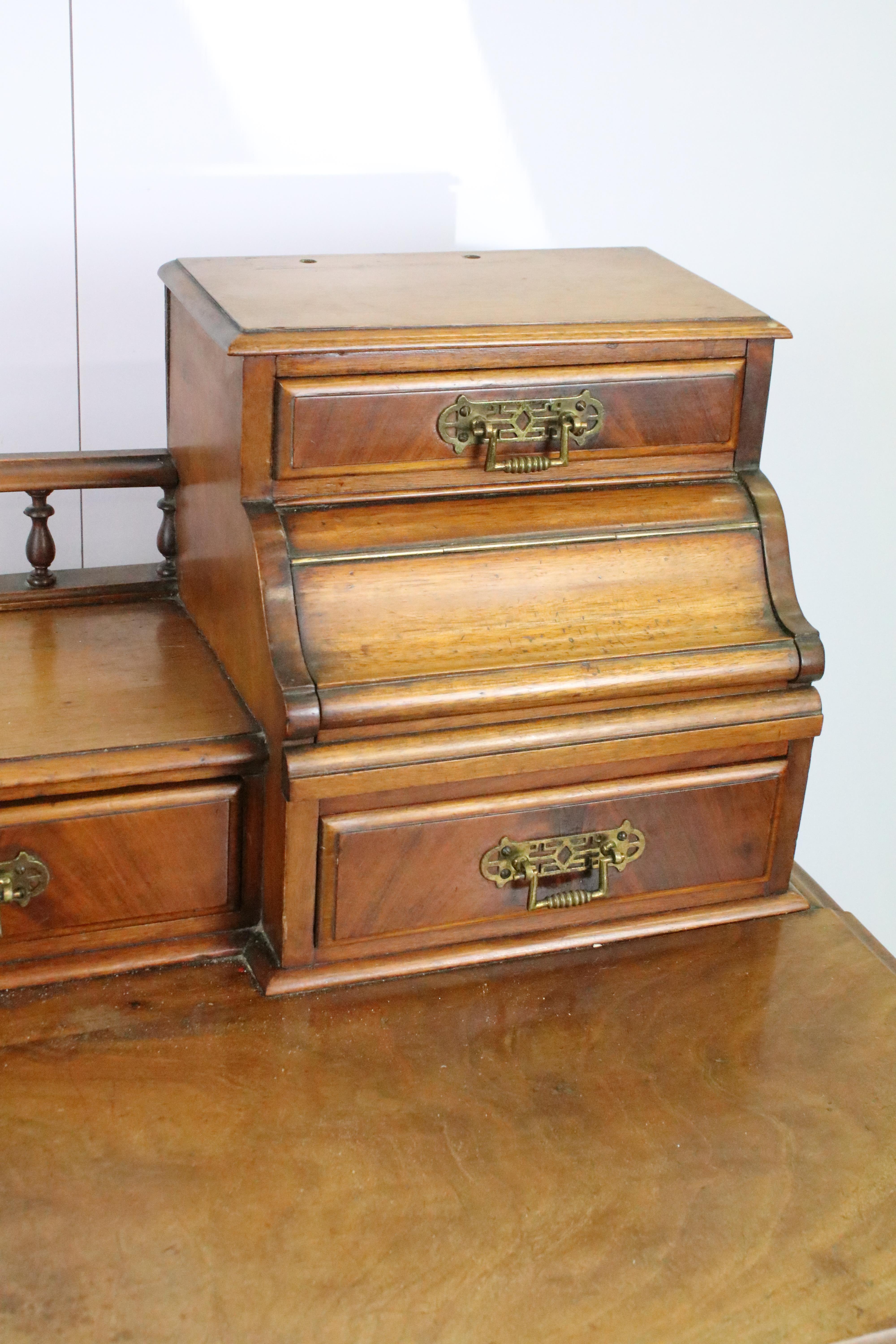 19th Century mahogany desk / dresser base having a configuration of six drawers to top with - Image 3 of 12