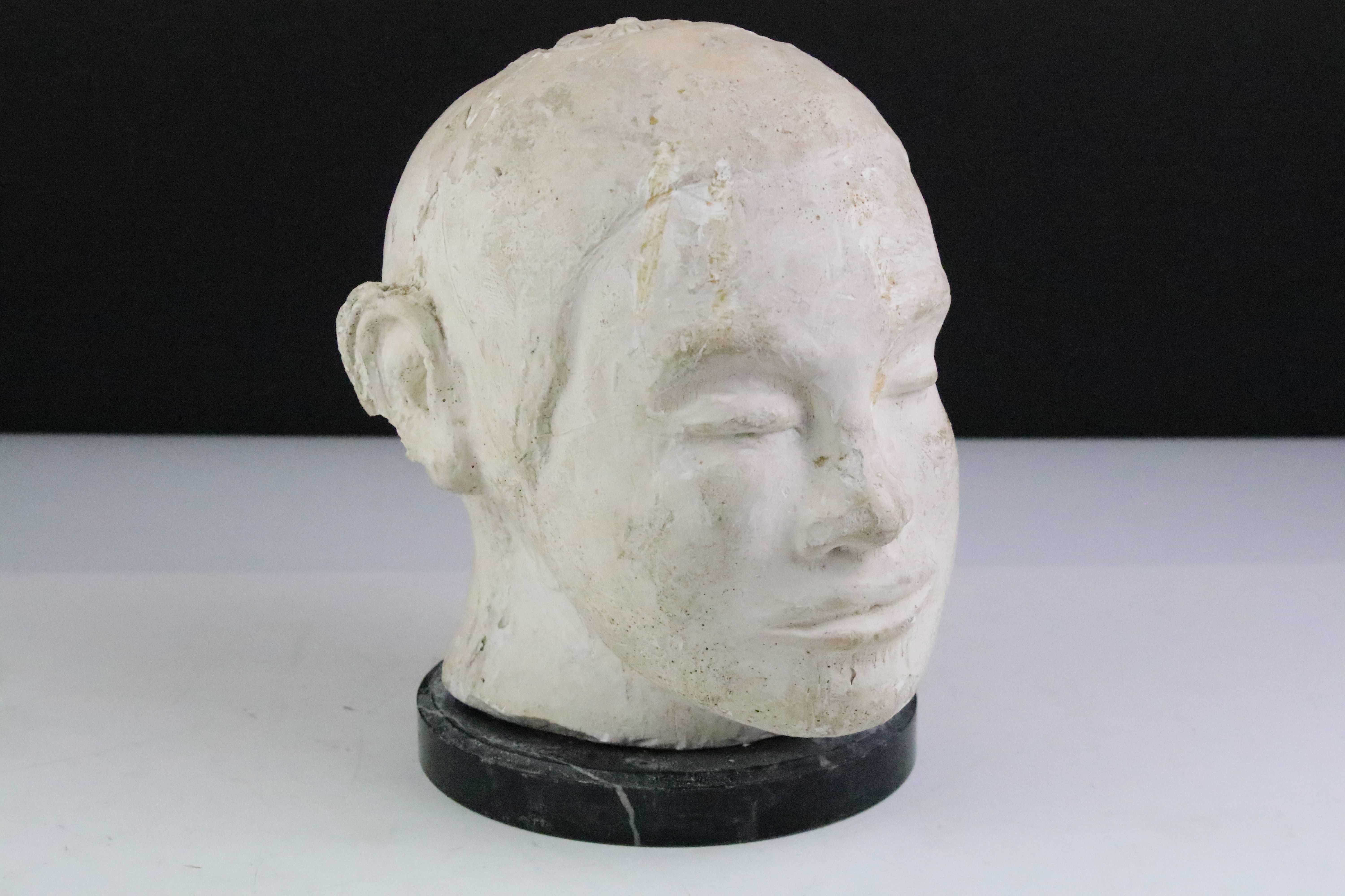 Vintage plaster head of a Eastern boy