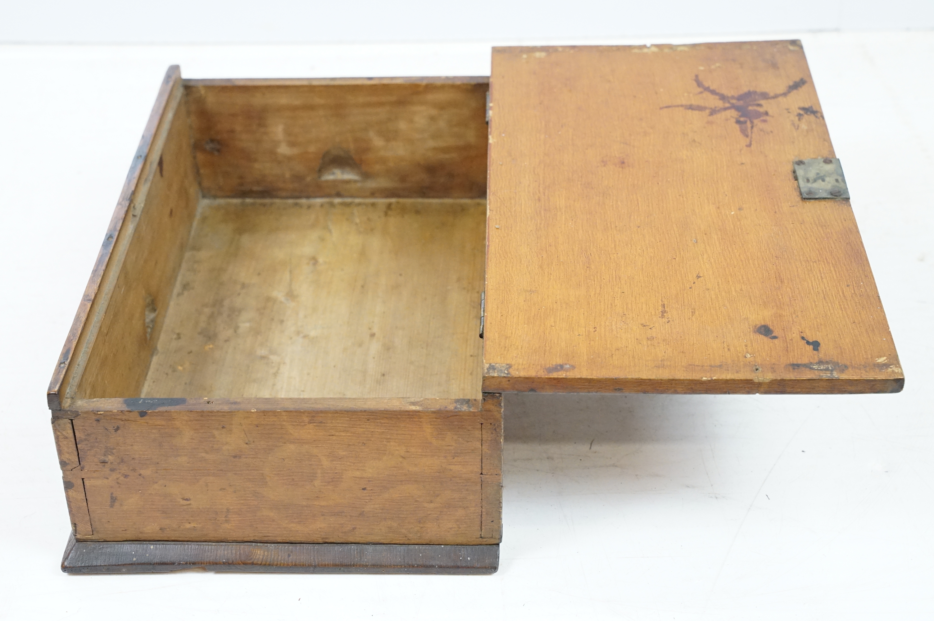 19th century Oak Bible or Documents Box with hinged lid - Image 3 of 6