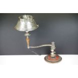 Novelty vintage French coffee grinder desk lamp with metal shade, approx 37cm tall