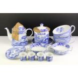 Collection of Spode blue and white ceramics to include Italian, and floral blue room collection