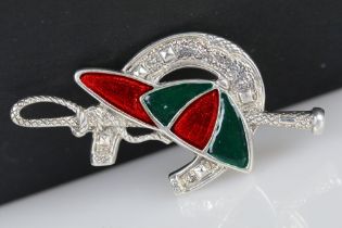 Silver and enamel brooch