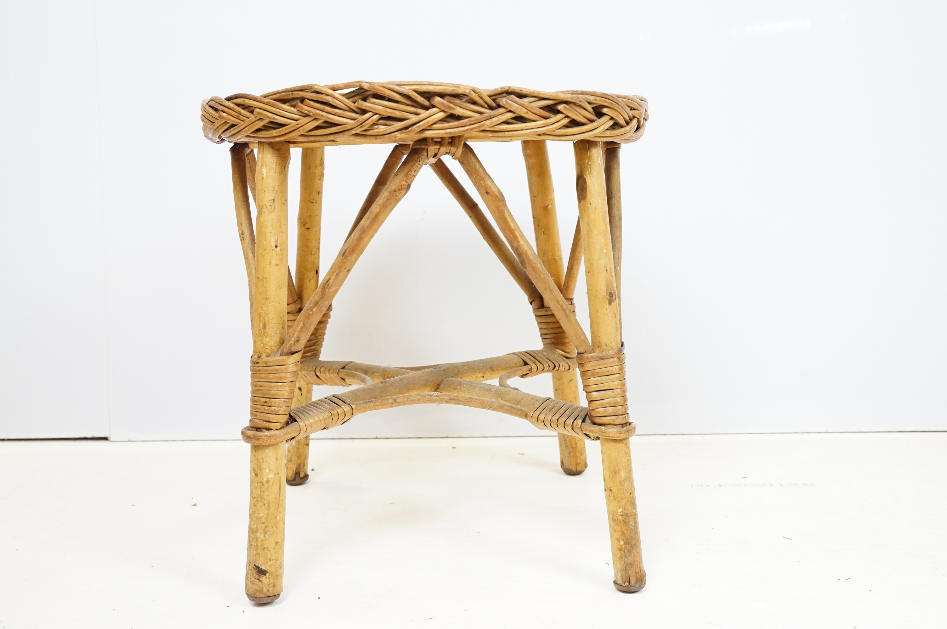 Pair of Wicker & Bamboo Stool or Stands, 36cm diameter x 36cm high - Image 5 of 7