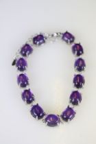 A ladies amethyst bracelet marked 925