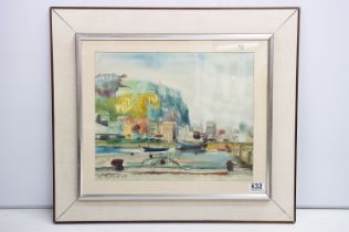 G Roland, harbour scene, watercolour, signed lower left and dated '68, 31 x 38cm, framed and glazed