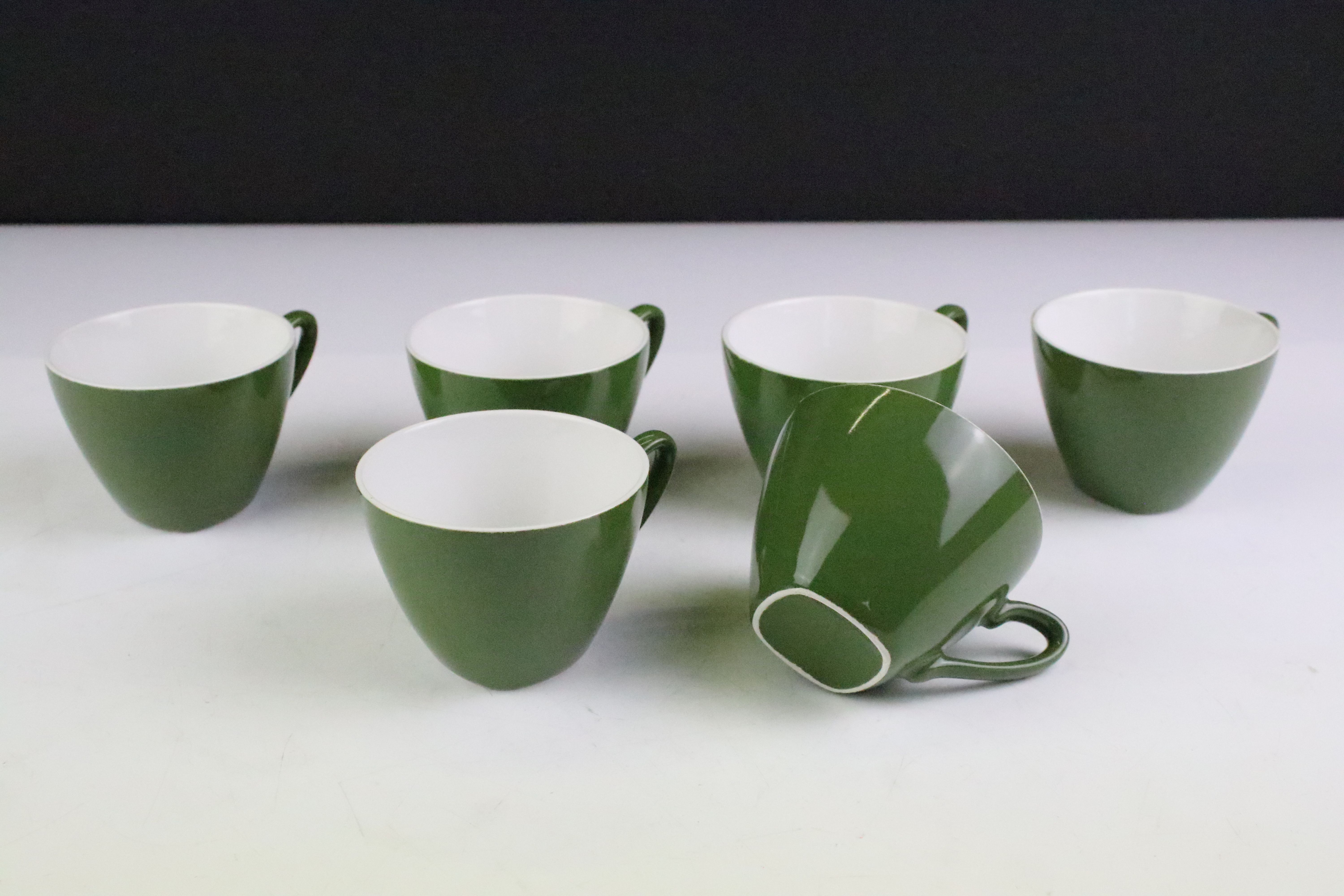 Staffordshire Midwinter Stylecraft 'Fashion Shape' Riverside pattern coffee set, to include coffee - Image 12 of 14