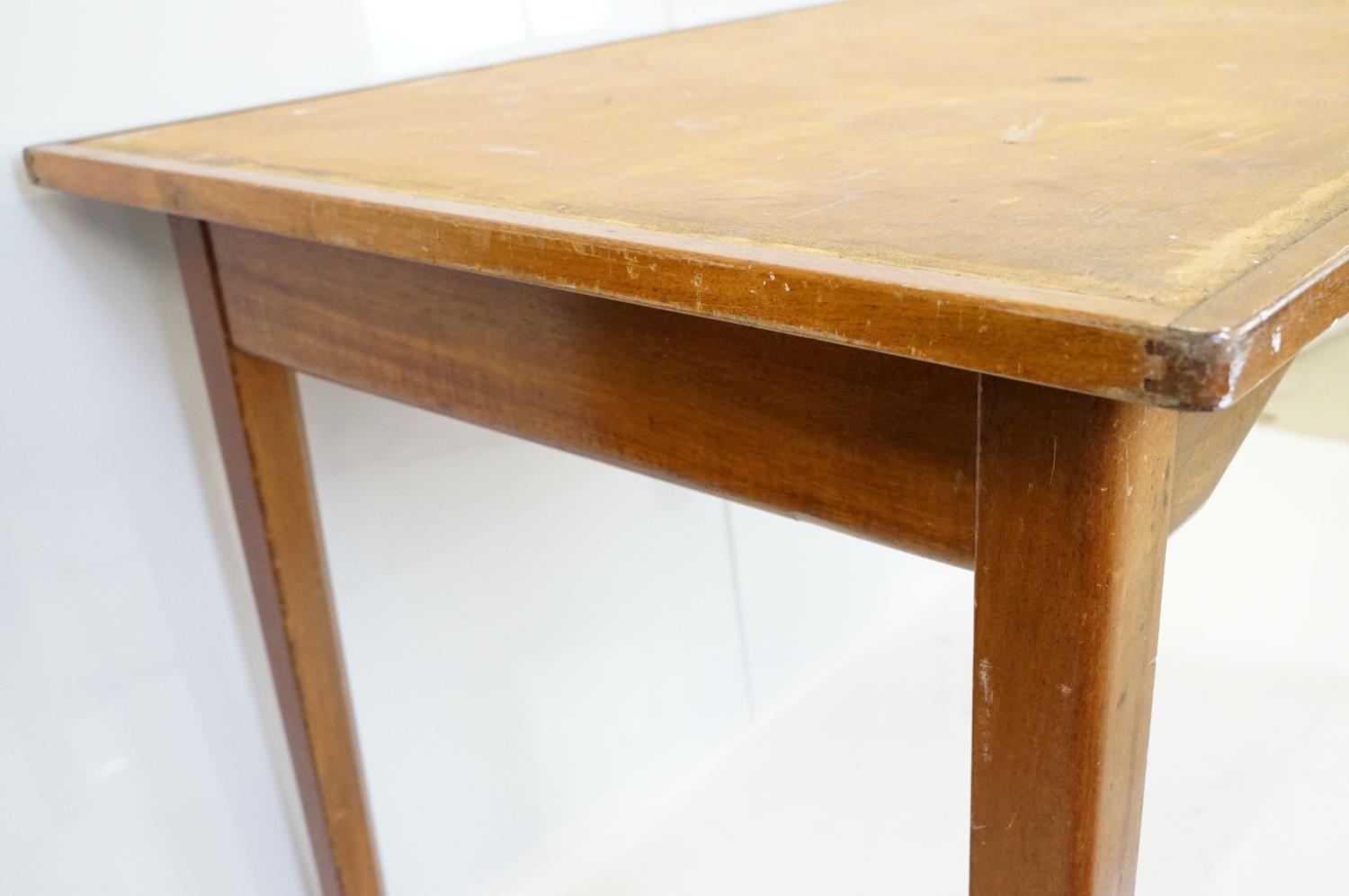 Mid century mahogany table on square tapering legs (lacking inset top), 76cm high x 121cm wide x - Image 6 of 6