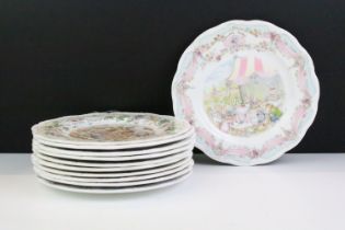 Royal Doulton Brambly Hedge plates, comprising: two sets of Spring, Summer, Autumn and Winter