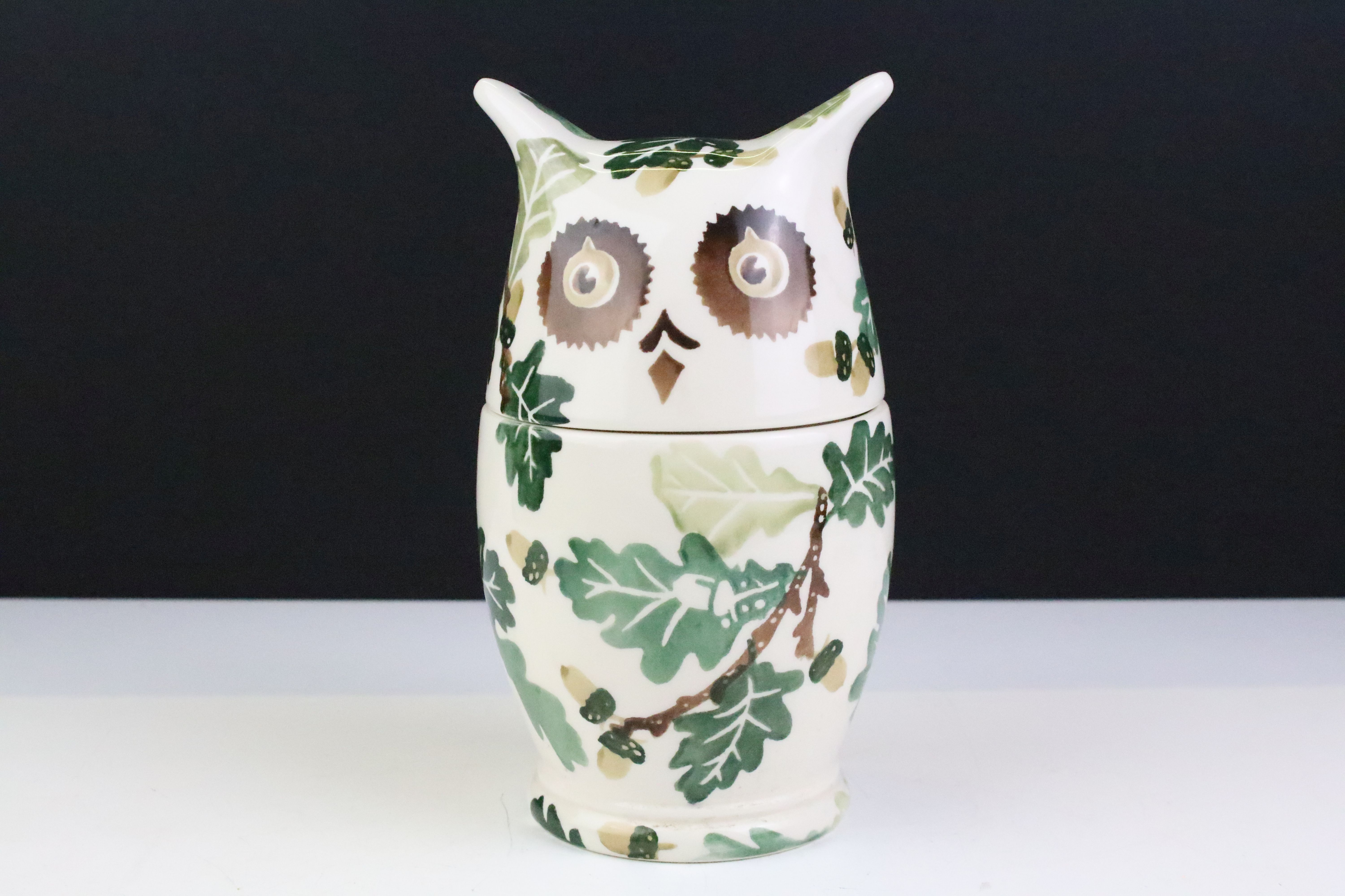 Emma Bridgewater oak pattern lidded pot in the form of an owl, 19.5cm high together with an Emma - Image 4 of 7