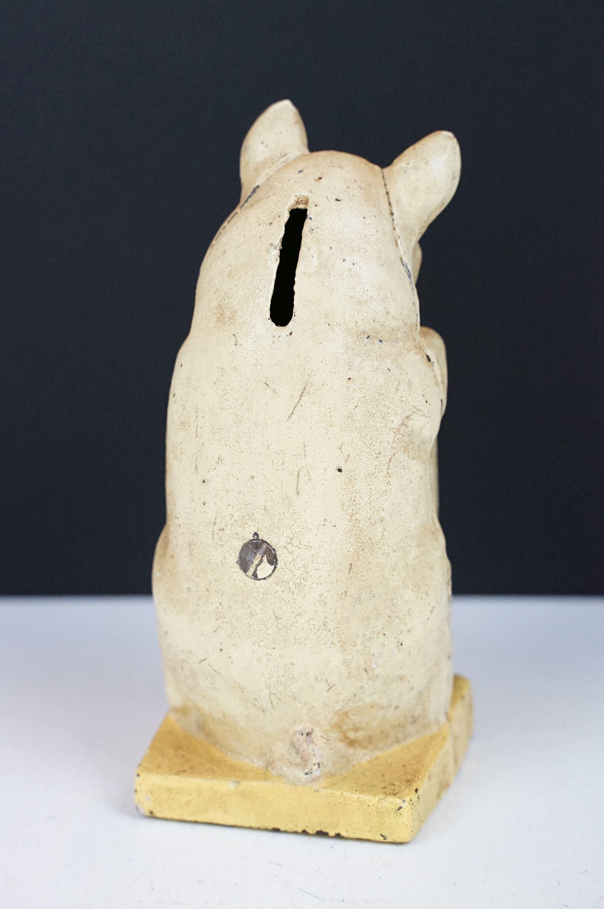 Vintage cast iron ' Thrifty ' money savings bank modelled as a pig, approx 16cm tall - Image 5 of 6
