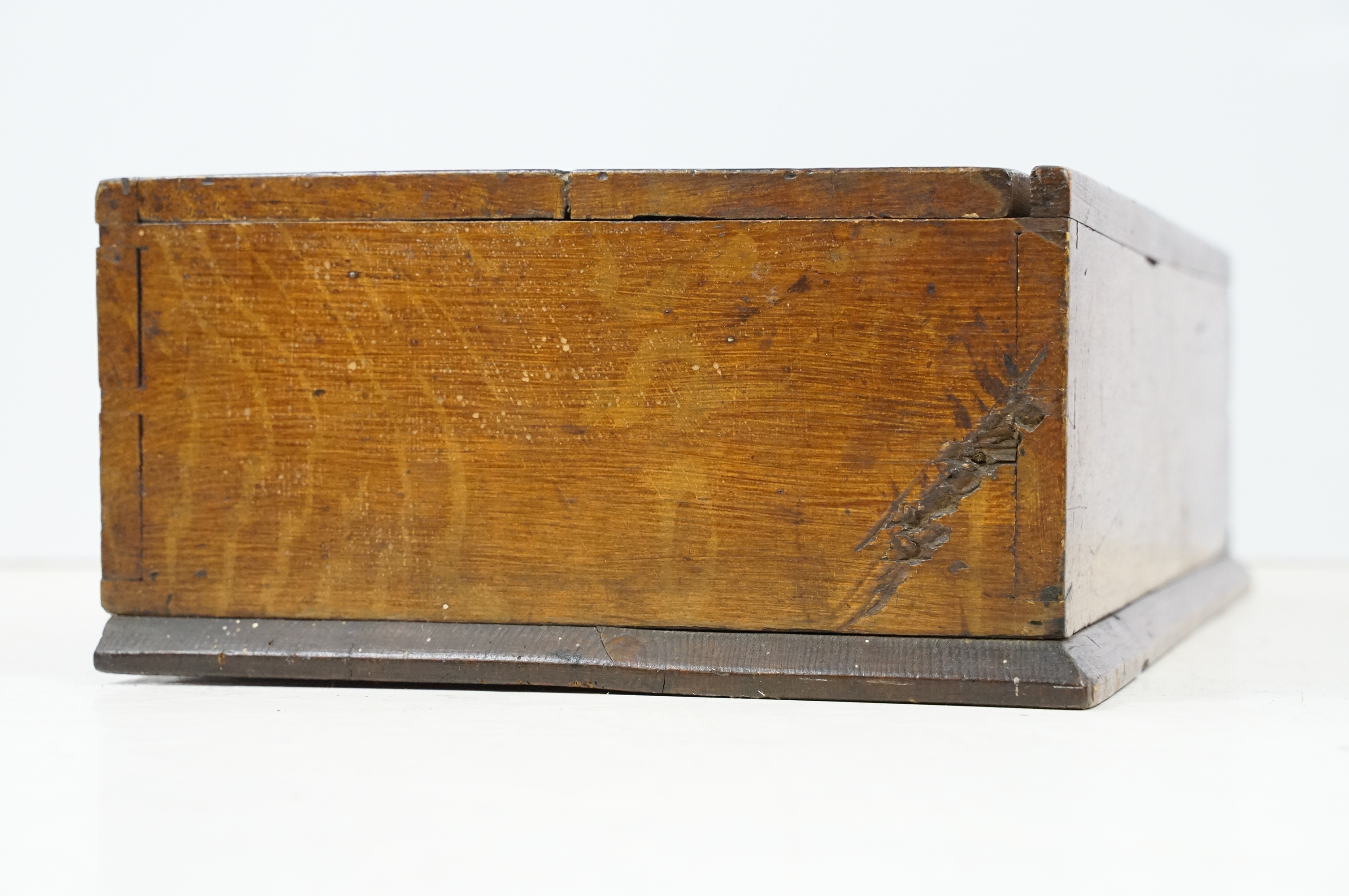 19th century Oak Bible or Documents Box with hinged lid - Image 6 of 6
