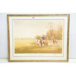 After Madeline Selfe, a limited edition print featuring the Duke of Beaufort with his hounds 1973,