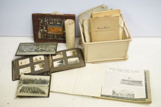 Assorted ephemera to include 1930s photo album, the launch of S.T.S. Zenatia by Mrs Aubrey Jones and