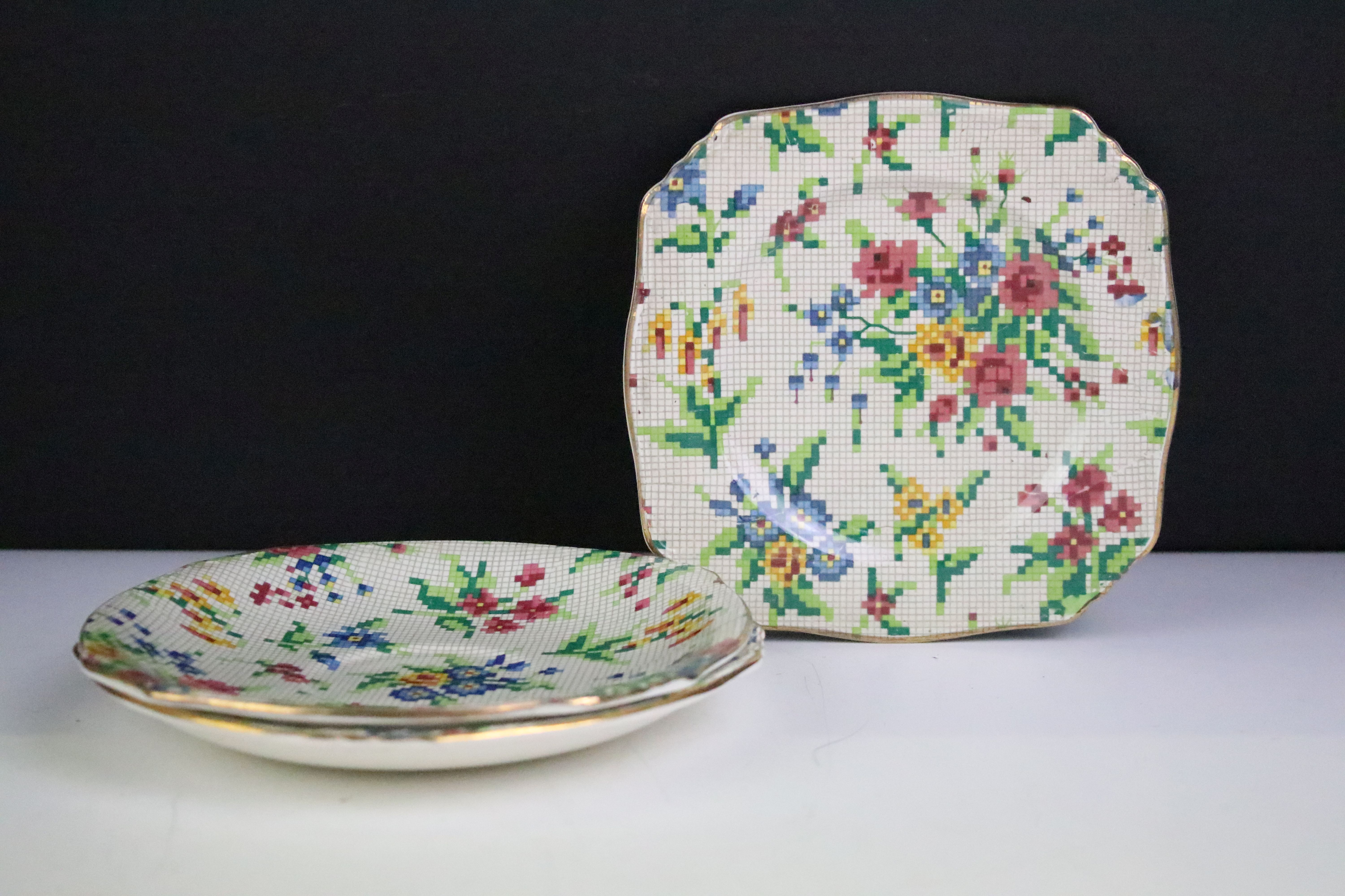 Royal Winton Grimwades Queen Anne pattern tea set for two, transfer printed with chintz floral - Image 2 of 14