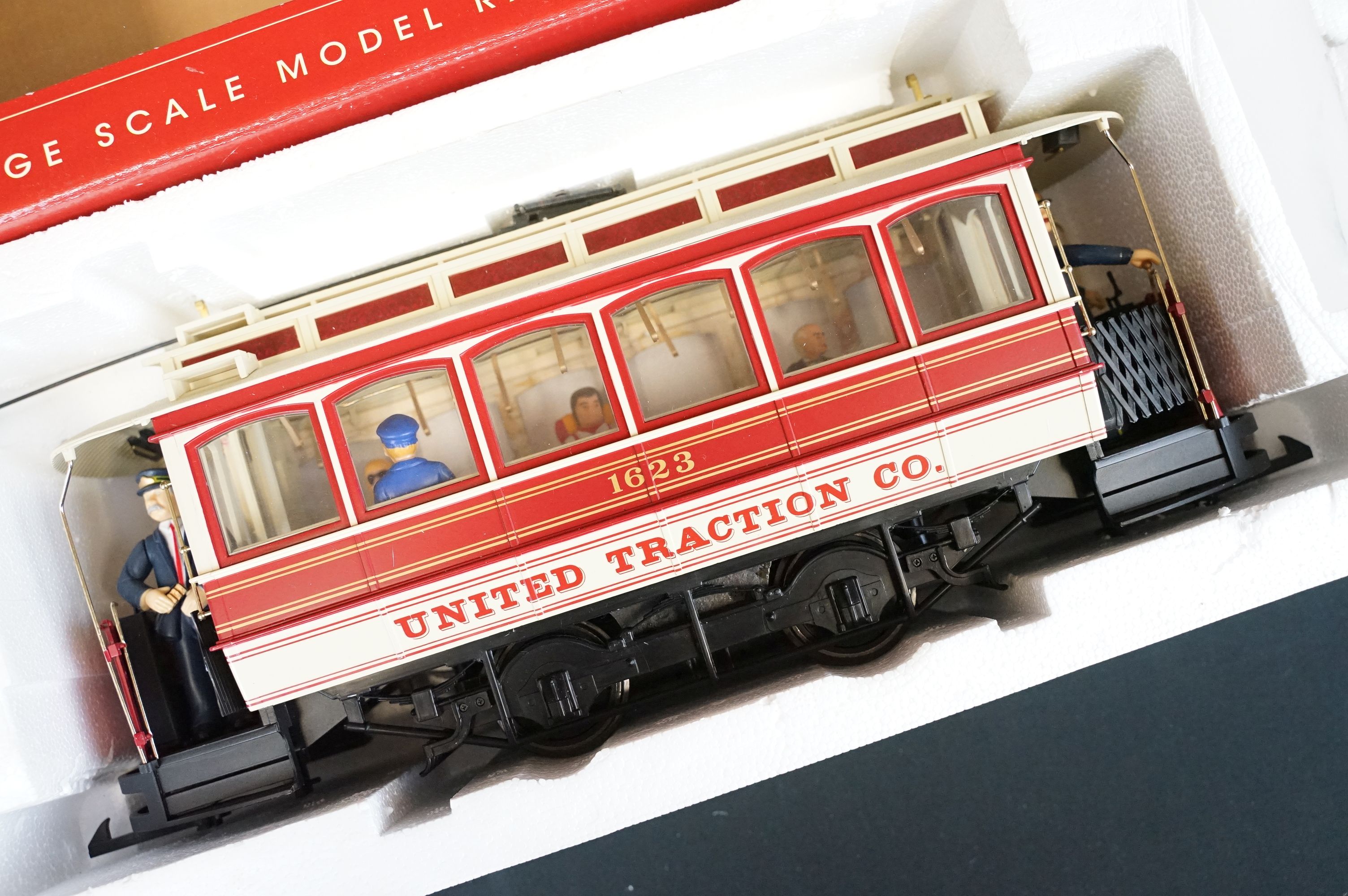 Two boxed The Original Bachmann Big Haulers G scale Closed Street Car (United Electric) to include - Image 6 of 8