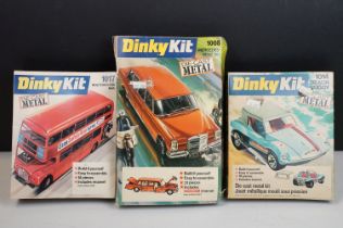 Three boxed Dinky Kit diecast models to include 1014 Beach Buggy, 1008 Mercedes Benz 600 and 1017