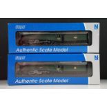 Two cased Dapol N gauge locomotives to include ND128B A4 Steam Locomotive 60017 Silver Fox BR