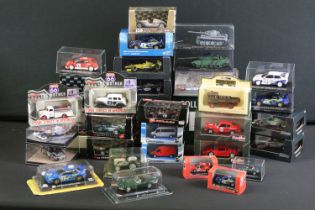 36 Boxed / cased diecast models, mainly F1 & racing related to include 4 x Deetail Cars featuring